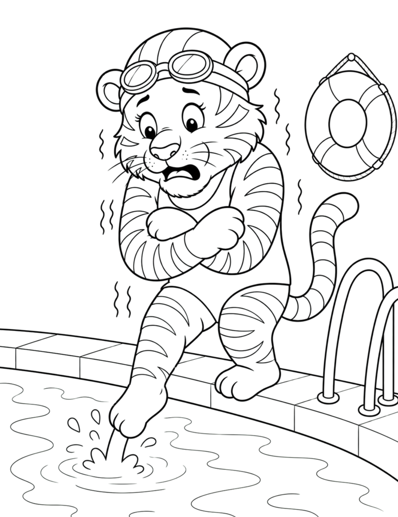 Moffet in the zoo, big colouring book series, book content, ages 4-7