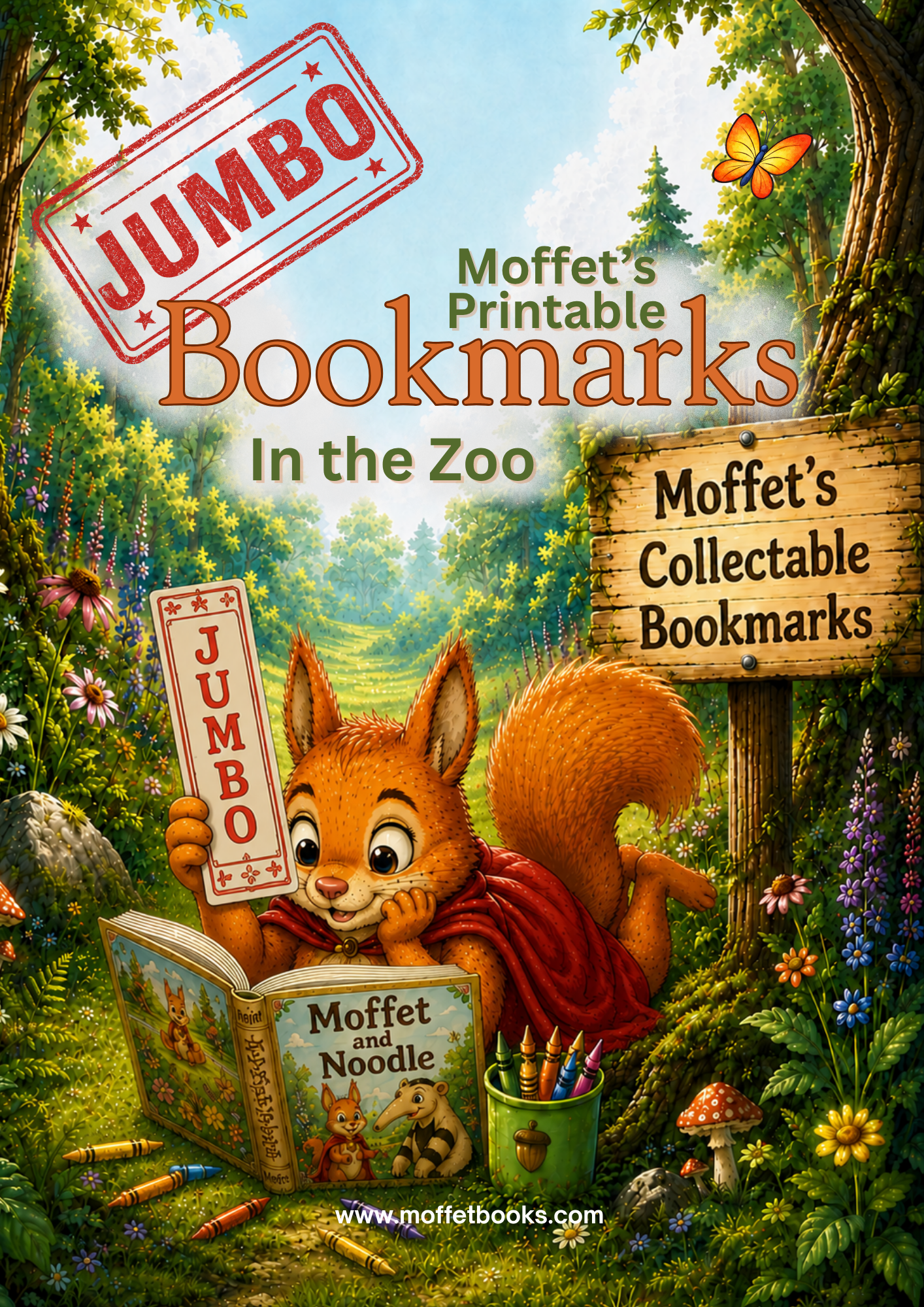 Home print bookmark set 3 (in the Zoo) - jumbo Colouring bookmarks