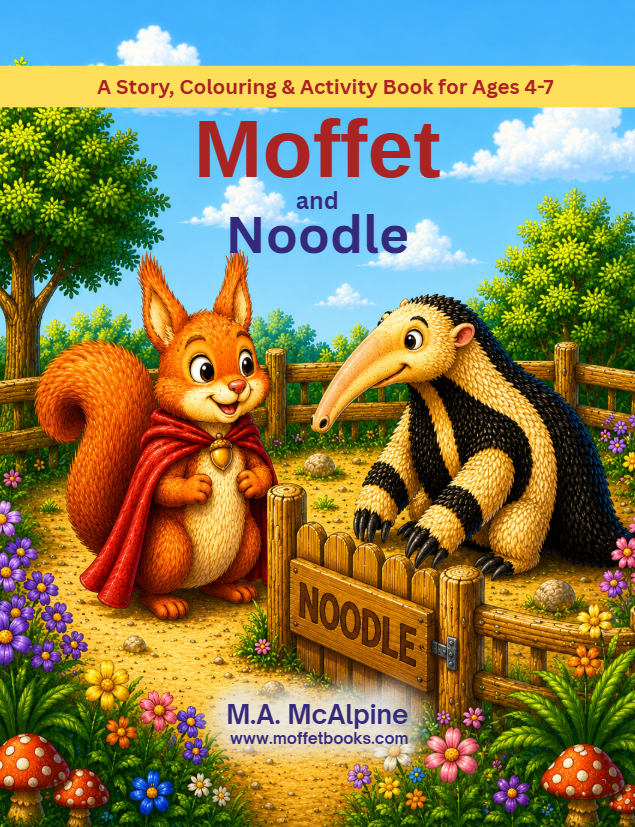 Moffet and noodle, adventure story book series, book cover, ages 4-7