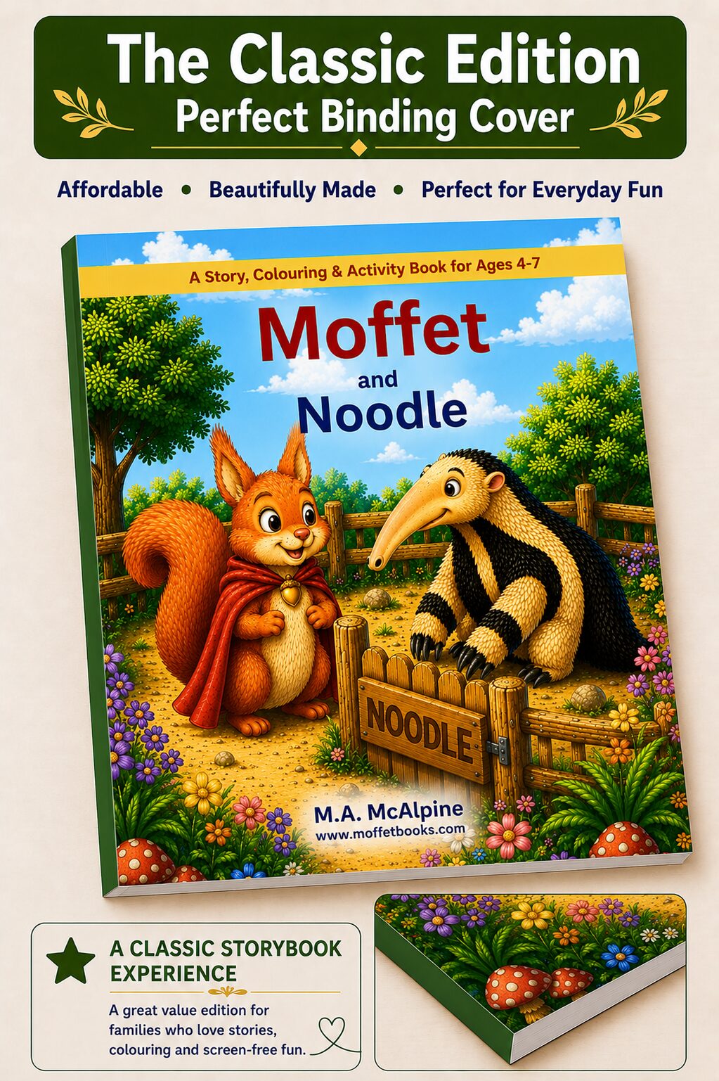 moffet and noodle, adventure story and activity book, ages 4-7