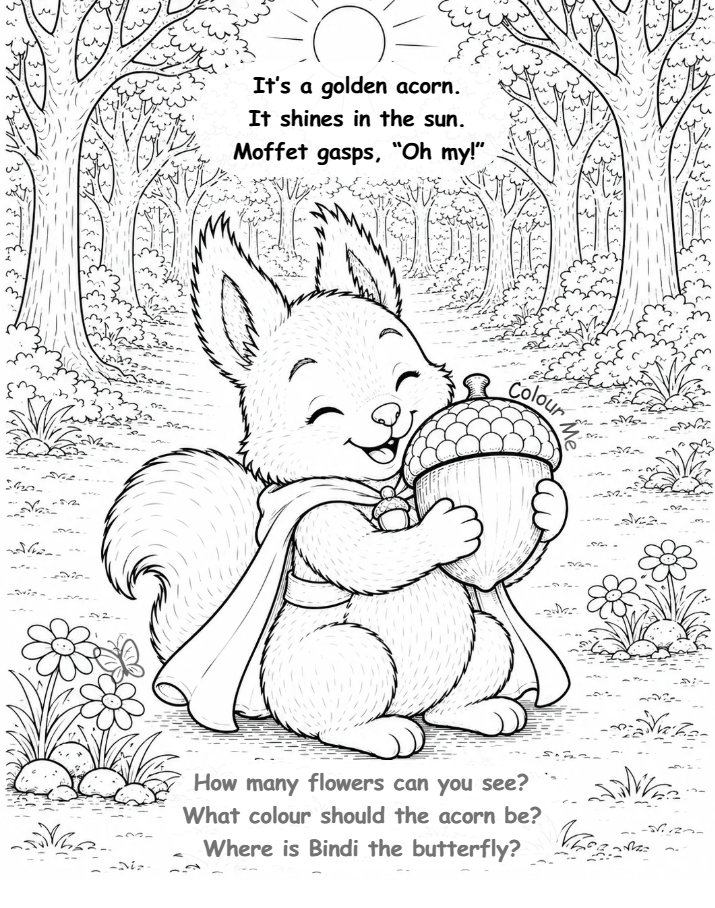 moffet and the golden acorn book for 4-7 year olds