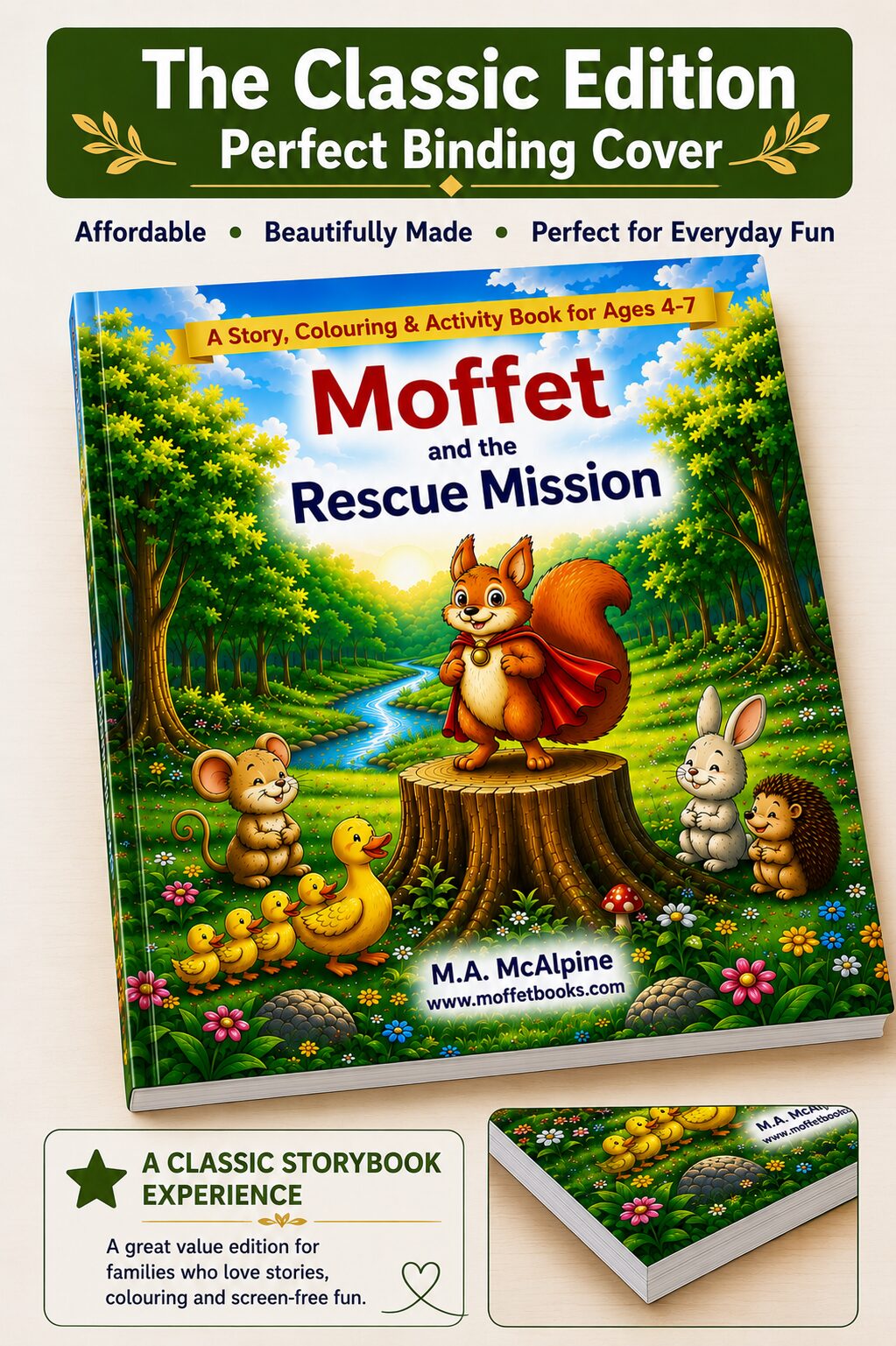 moffet and the rescue mission, adventure story and activity book, ages 4-7