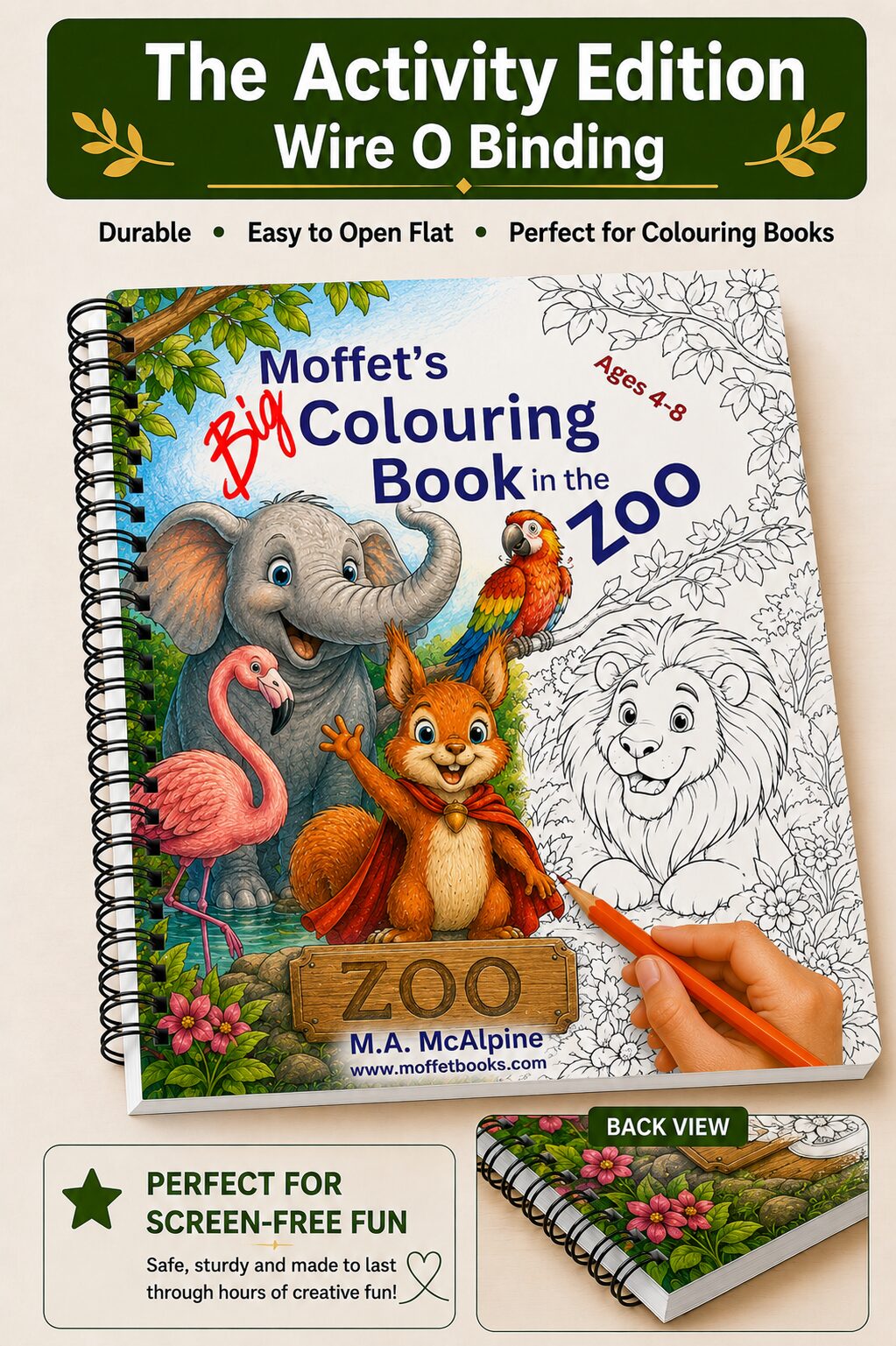 moffet in the zoo, adventure story and activity book, ages 4-7