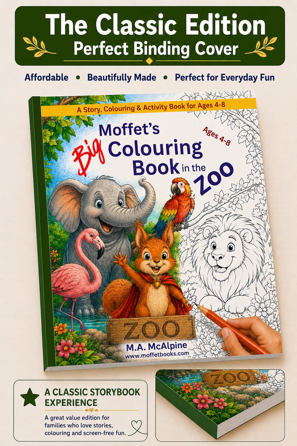 moffet in the zoo, adventure story and activity book, ages 4-7