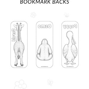 Home print bookmark set 2 - character Colouring bookmarks