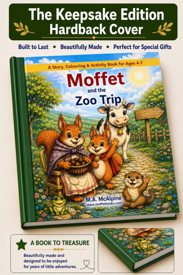 moffet and the zoo trip, adventure story and activity book, ages 4-7