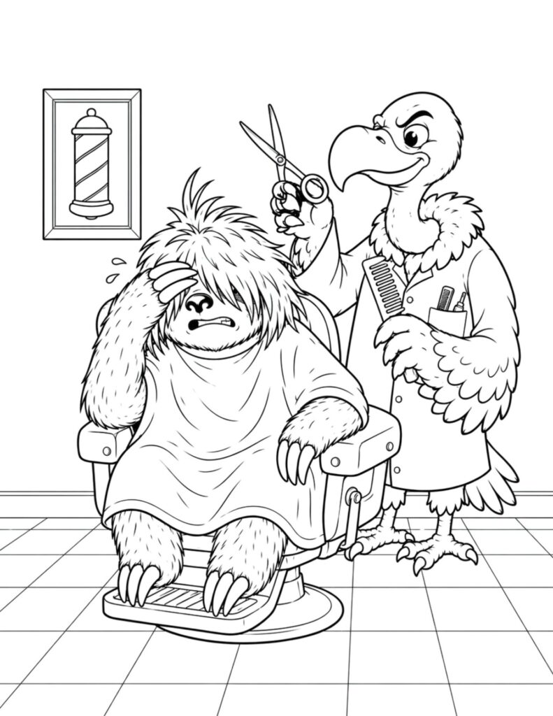 moffet in the zoo, big colouring book, ages 4-8